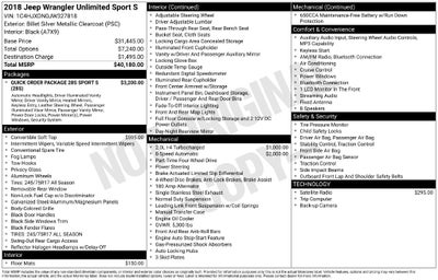2018 Jeep Wrangler Unlimited Sport S