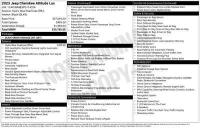 2023 Jeep Cherokee Altitude Lux 4x4
