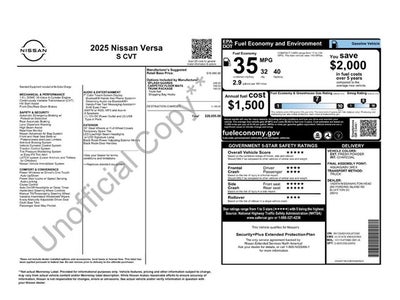 2025 Nissan Versa 1.6 S