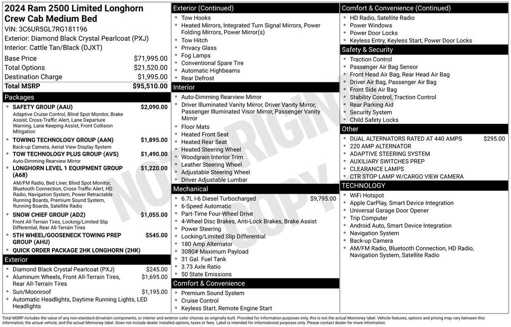 2024 RAM 2500 Limited Longhorn Crew Cab 4x4 6'4' Box