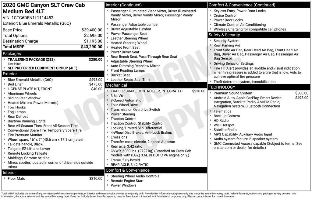 2020 GMC Canyon Base