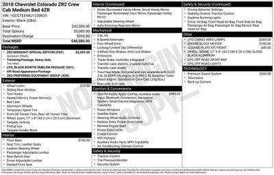 2018 Chevrolet Colorado 4WD ZR2
