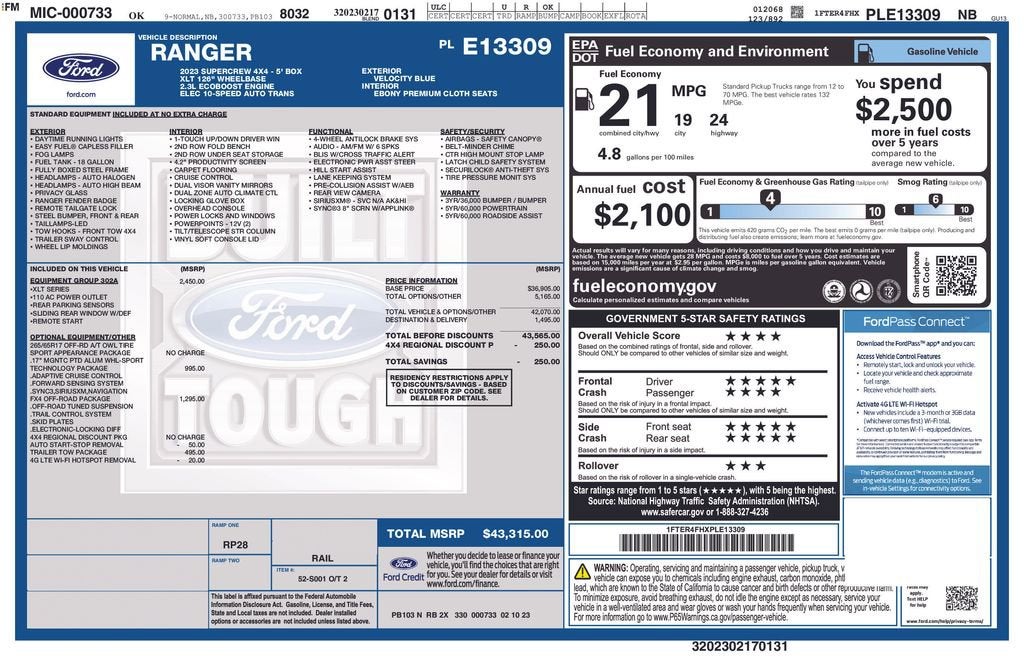 2023 Ford Ranger XL