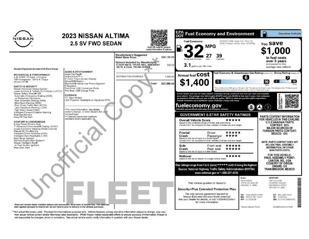 2023 Nissan Altima 2.5 SV